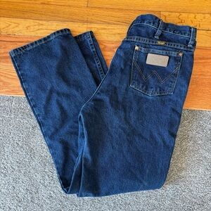 Wrangler Men's Dark Blue Bootcut Denim Jeans 36x32